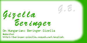 gizella beringer business card